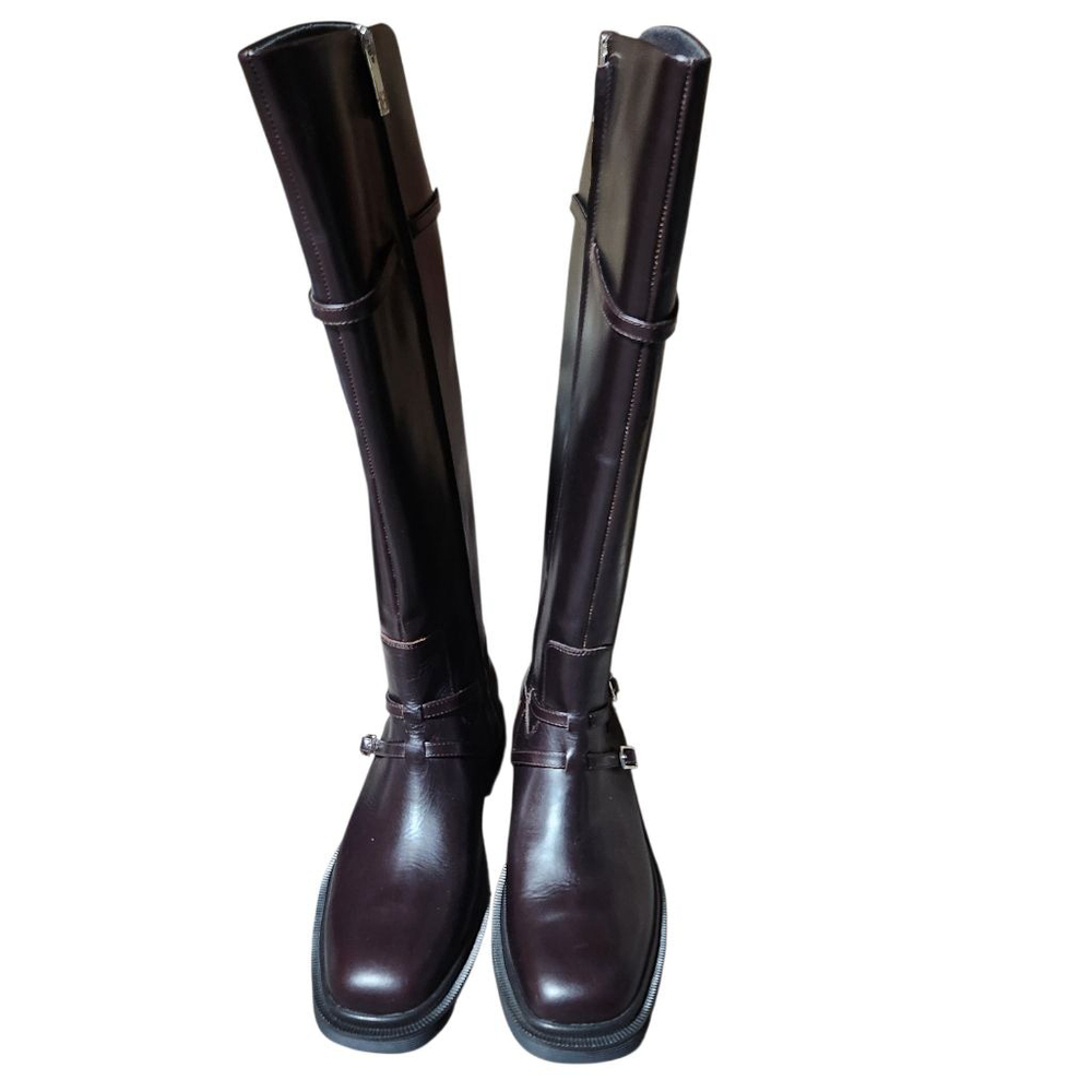 Sarto Leather Knee High Boots Brown Womens Size 9.5 - Picture 3 of 12